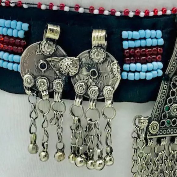 Vintage Kuchi Belt: Tribal Belly Dance Belt with Coins & Beads